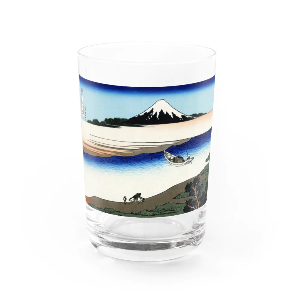 寿めでたや(ukiyoe)のFujiyama ukiyoe 葛飾北斎_冨嶽　武州玉川 Water Glass :front