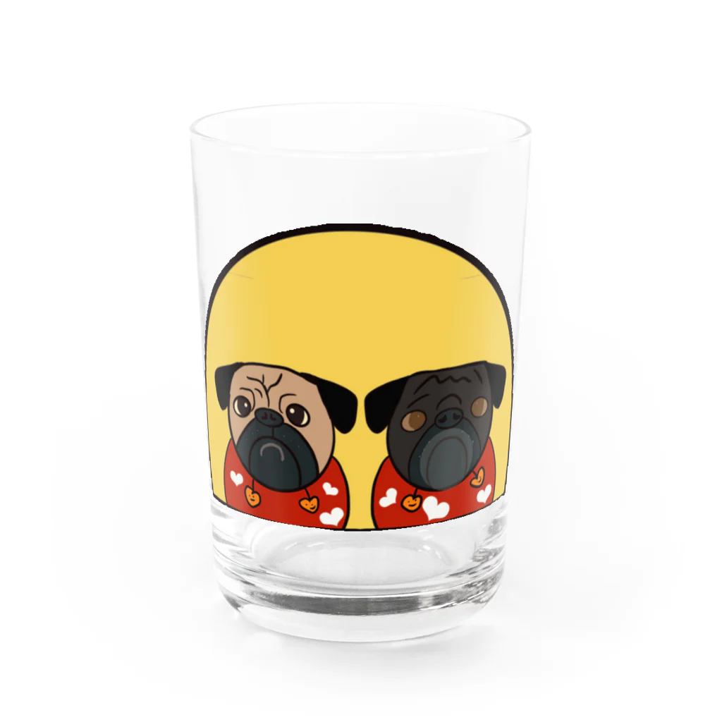 パグのおしなな姉妹のパグのおしなな姉妹 Water Glass :front