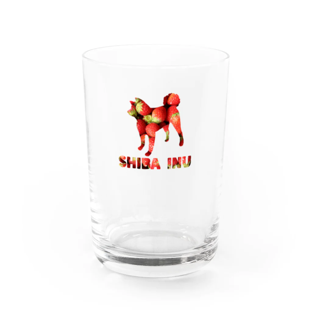 onehappinessのいちご　柴犬 Water Glass :front