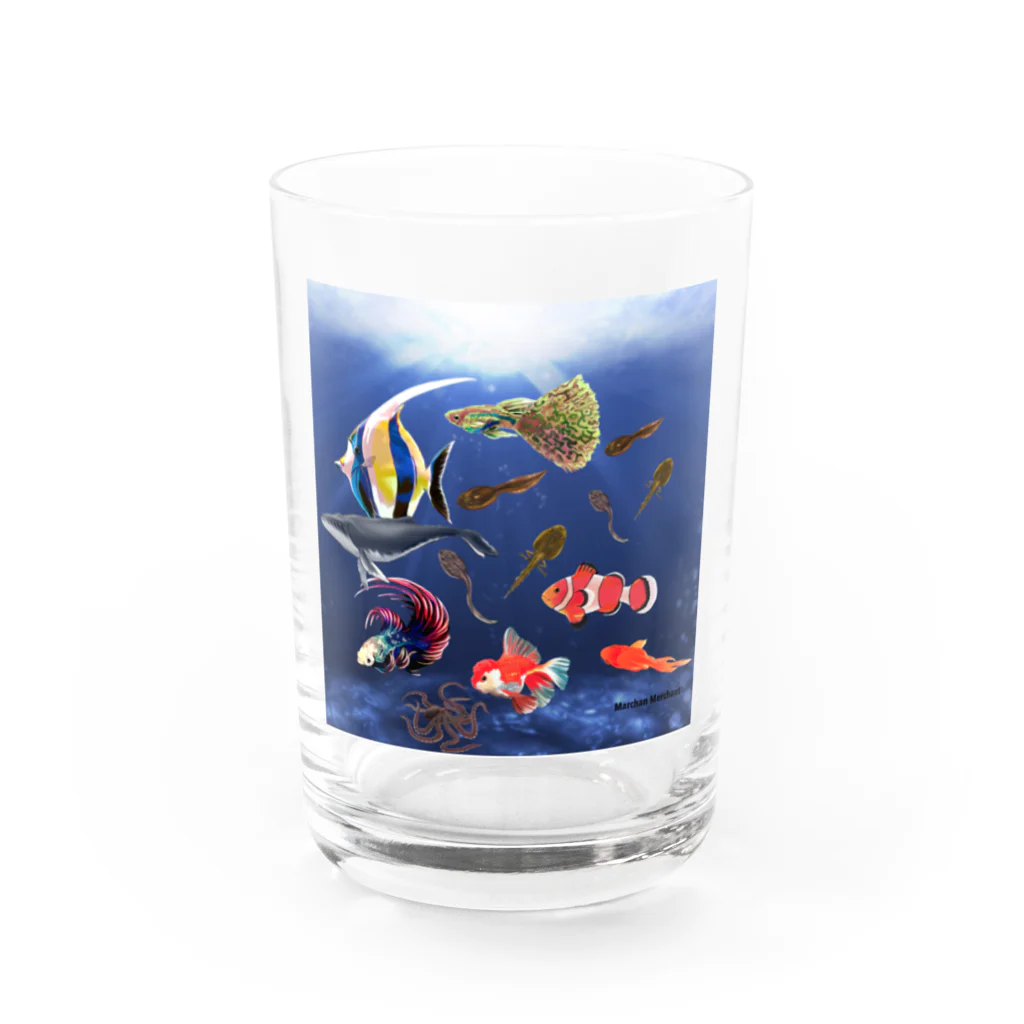 MarchanMerchantのMarchan 海に行く Water Glass :front