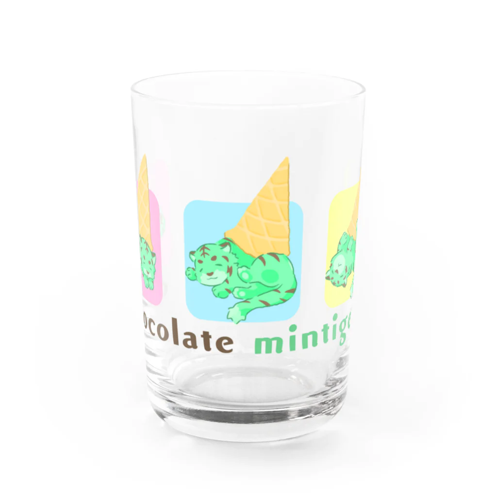 greenshibadog factoryのチョコミンタイガー×3 Water Glass :front