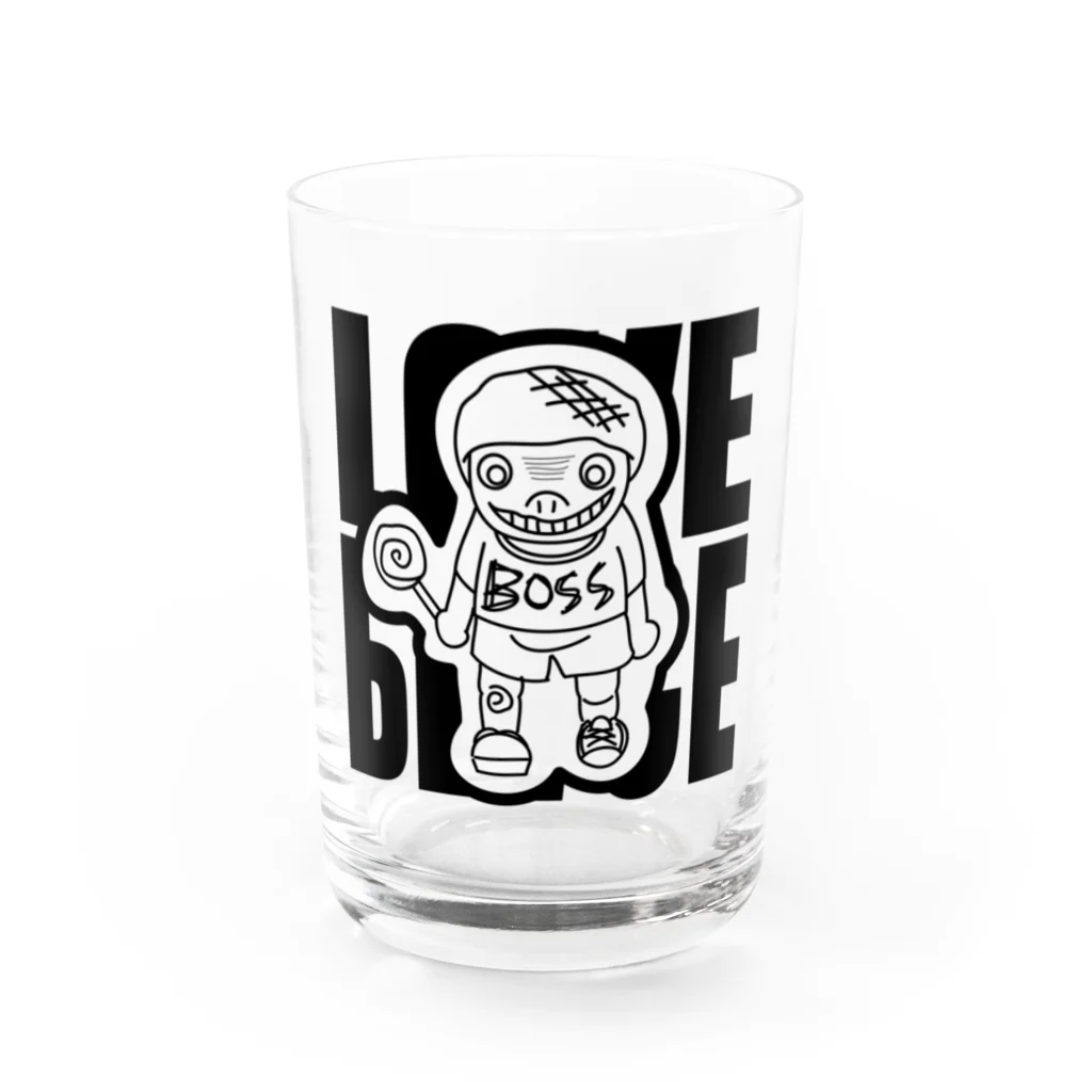 A33のBOSS　LOVE&PEACE Water Glass :front