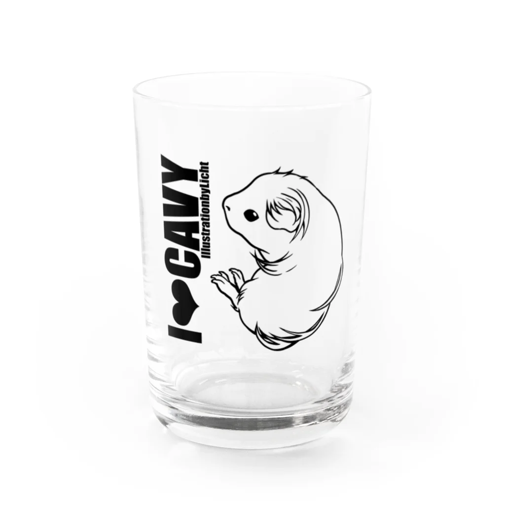 LichtmuhleのI❤︎CAVY-シェルティモルモット Water Glass :front