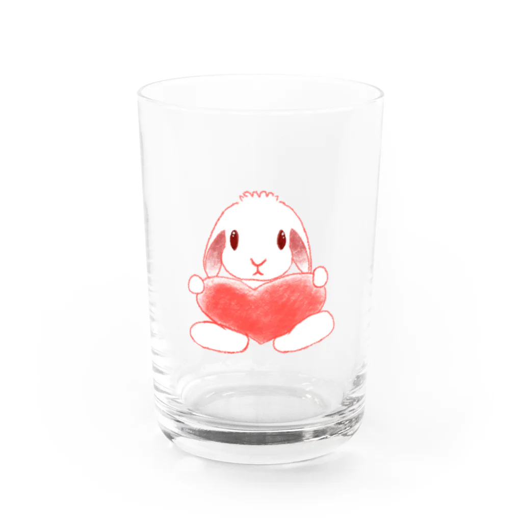 utouch_のハートうさぎ Water Glass :front