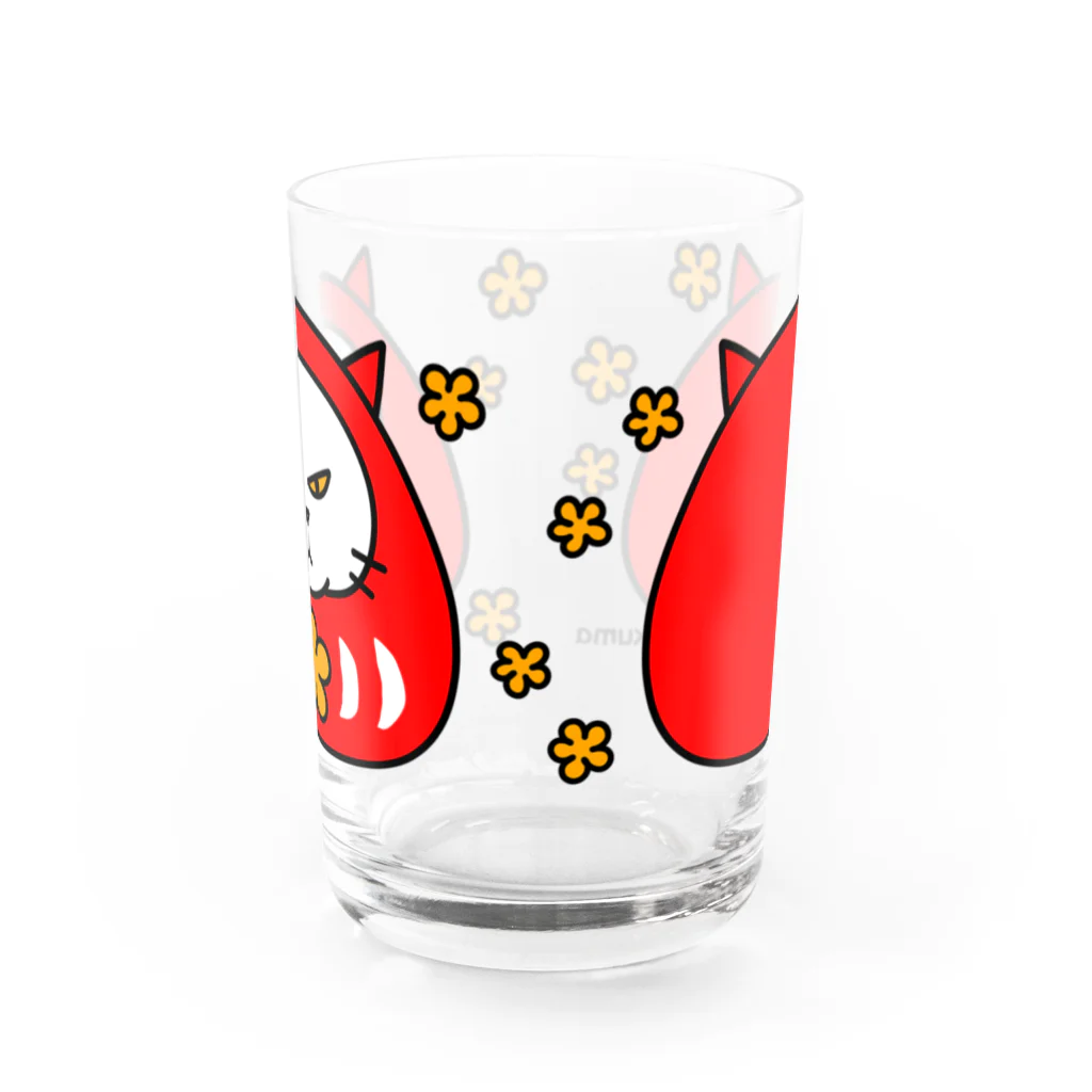 mkumakumaのだるまにゃんこ３ Water Glass :front