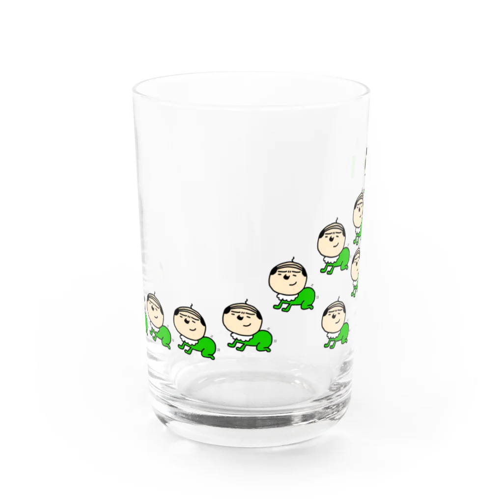 おやじとはんこと雑貨屋matahariのグリーンモンスターワラワラ Water Glass :front