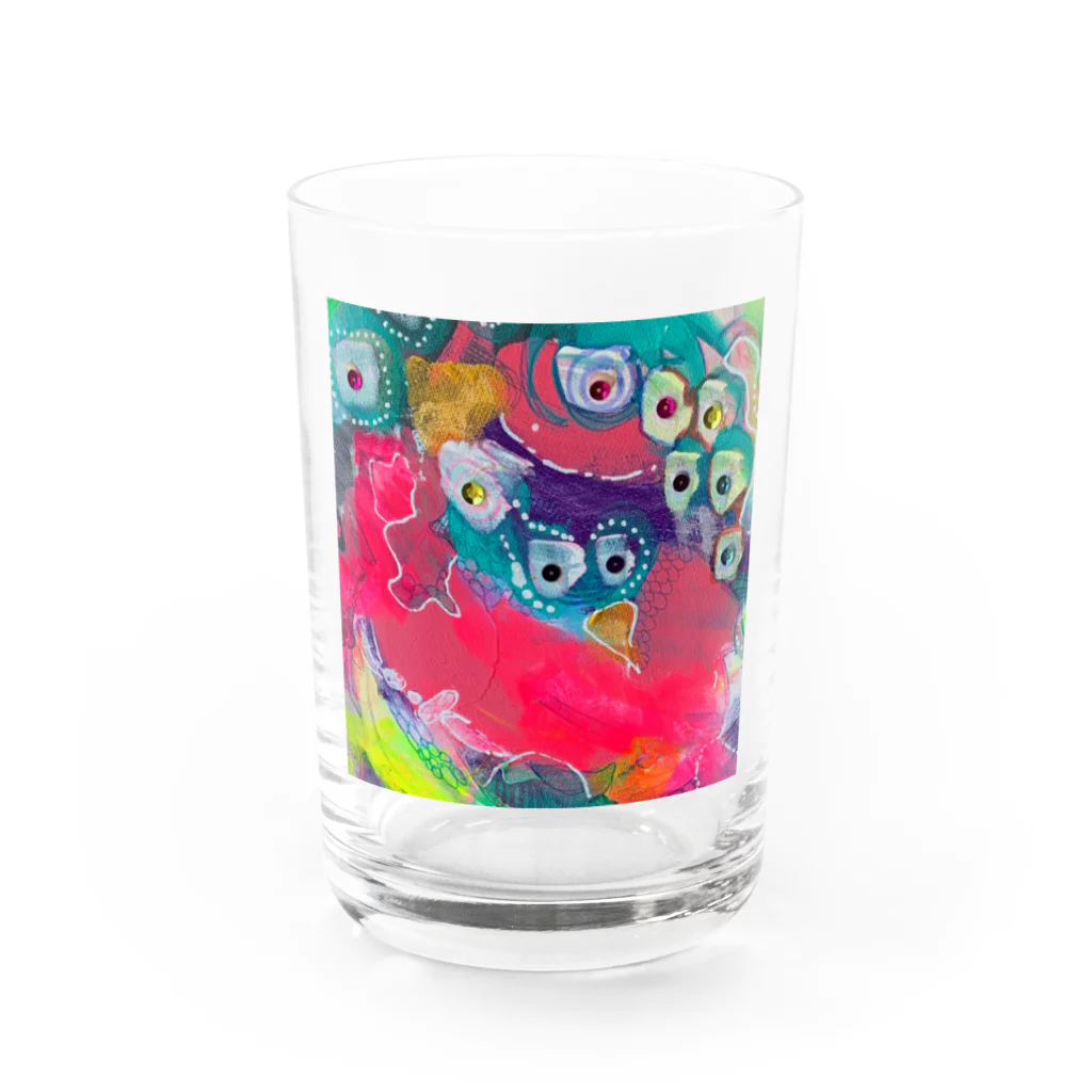 ミルキードロップのカラフルちゃん。 Water Glass :front