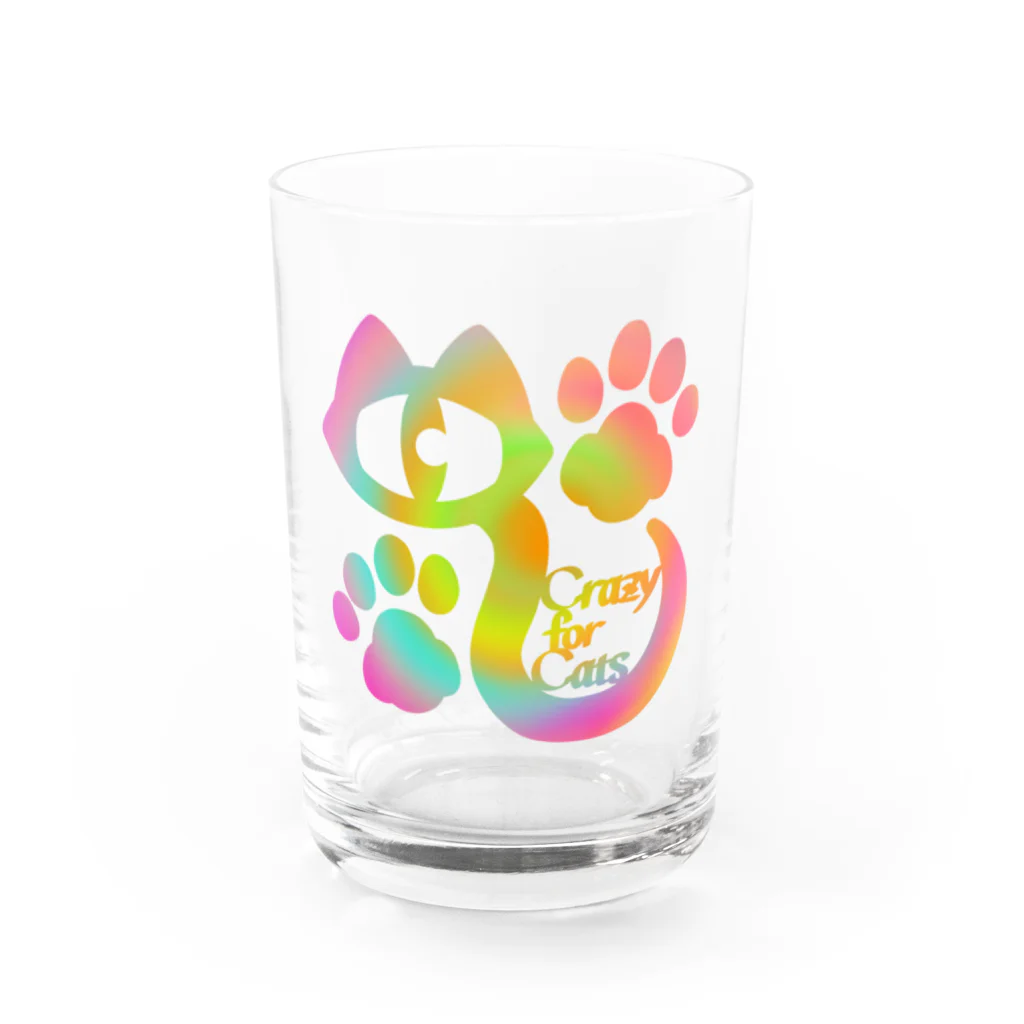 Charamaru Marketのシュール猫（カラフル） Water Glass :front