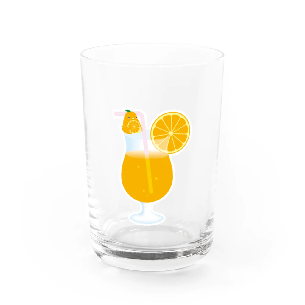 まるいペンギンの店のオレンジペンギン Water Glass :front