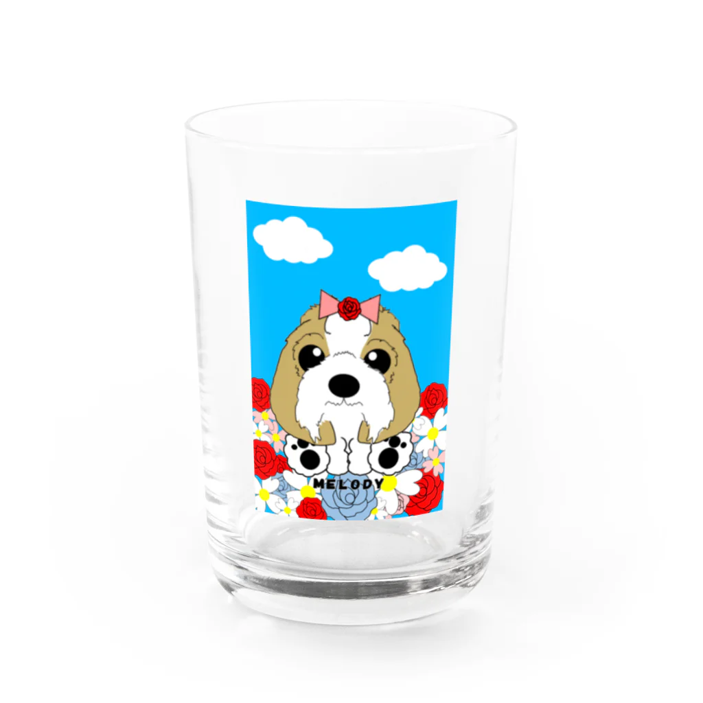 kororeo工房のお花畑けのシーズーちゃん Water Glass :front