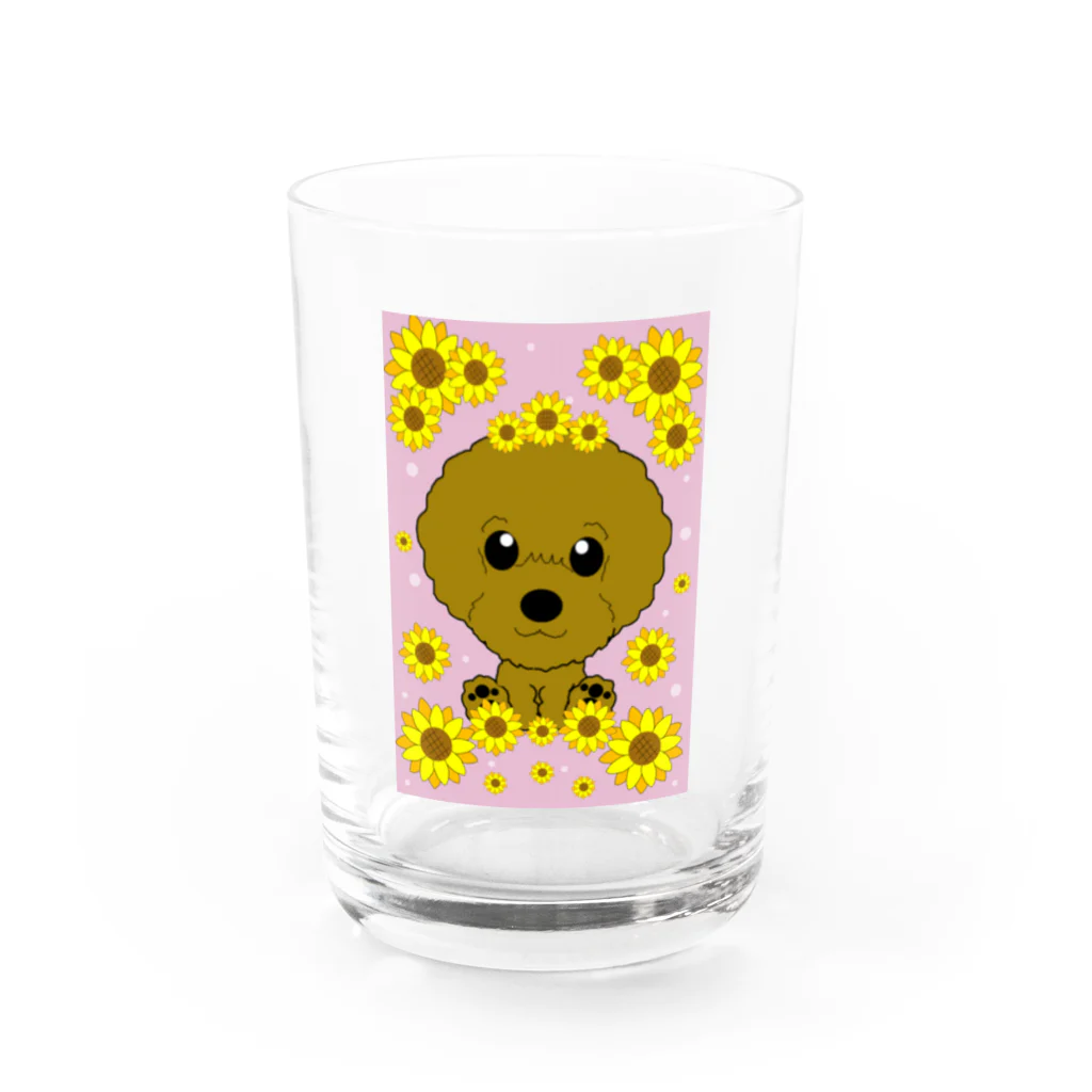 kororeo工房の向日葵の国のトイプードル Water Glass :front