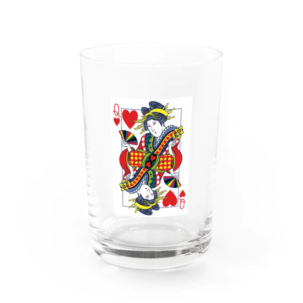 浮世絵はんの浮世絵トランプ/クイーン Water Glass :front