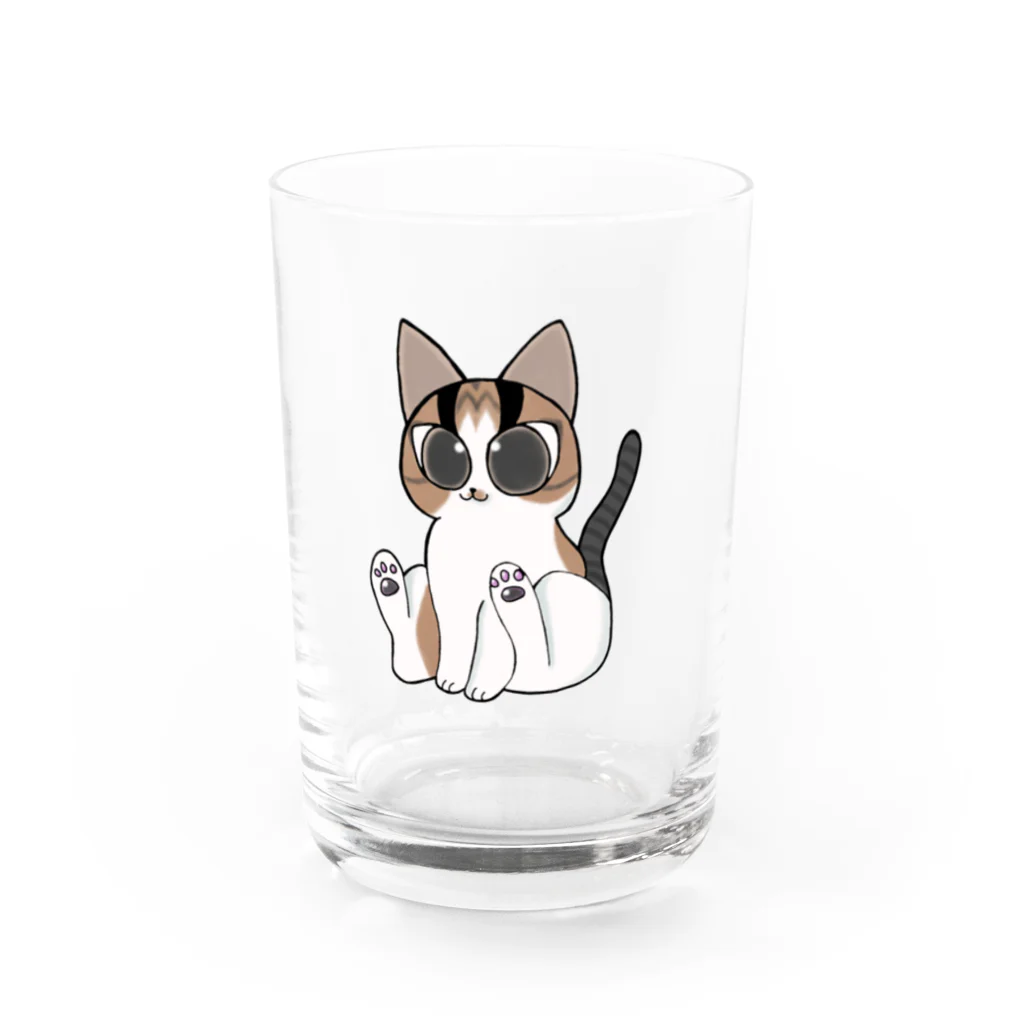 しろくろねこのうちのねこ Water Glass :front