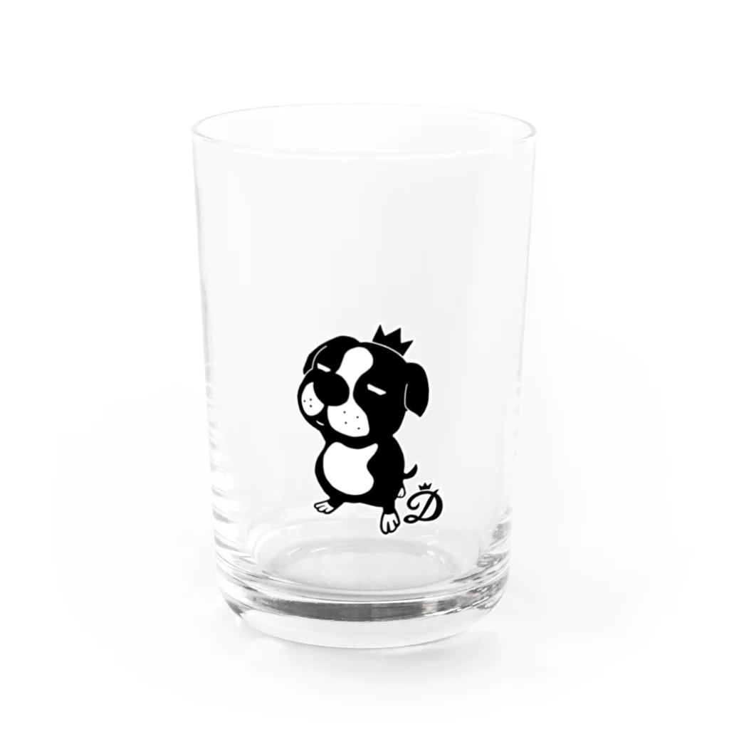 DENANの見上げる犬 Water Glass :front