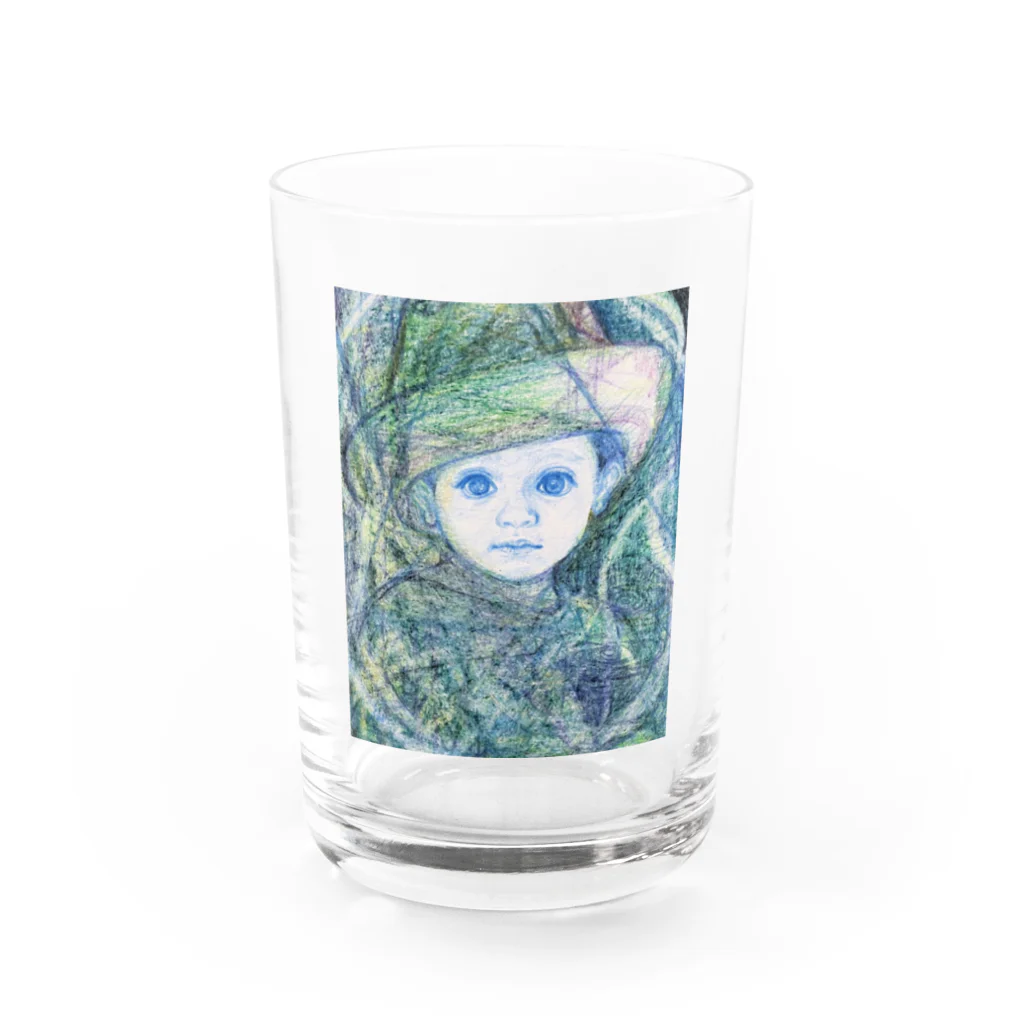 青い猫のこもれび Water Glass :front