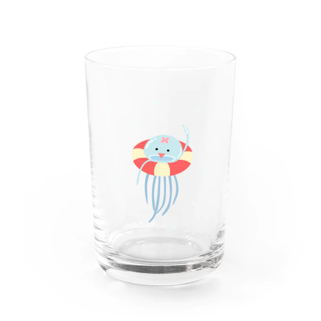 Three.Pieces.Pictures.Itemのうきわくらげ Water Glass :front