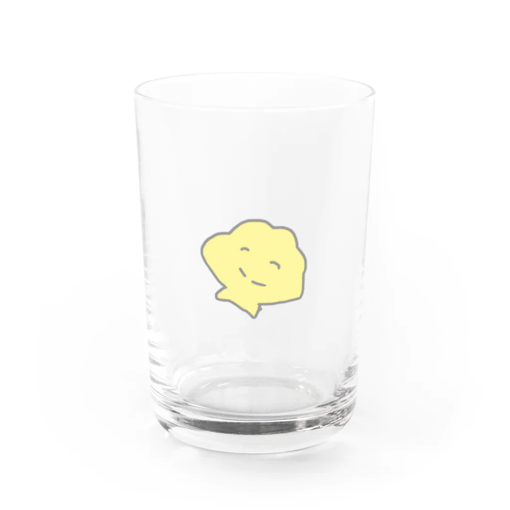 ほたてちゃん開運研究所のパステルイエローのほたてちゃん Water Glass :front