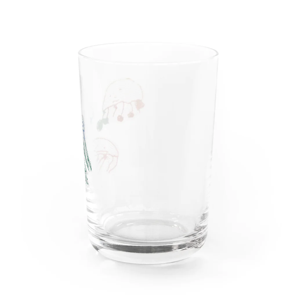 クラゲ屋の3匹のクラゲ Water Glass :front