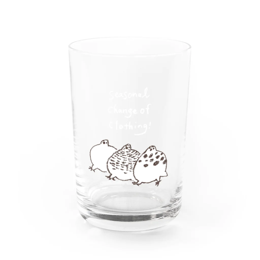 It is Tomfy here.のライチョウの衣替え Water Glass :front