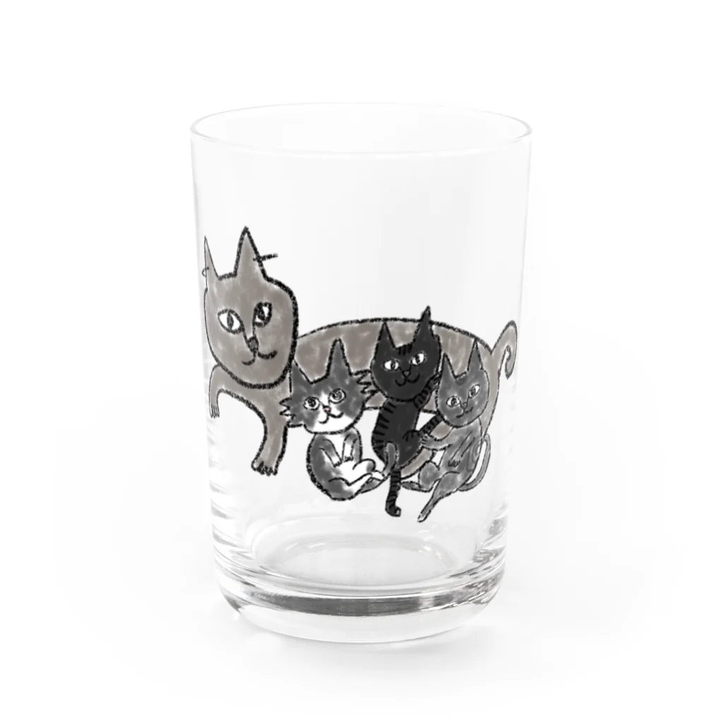 ニャンコ一族のみんないっしょ Water Glass :front