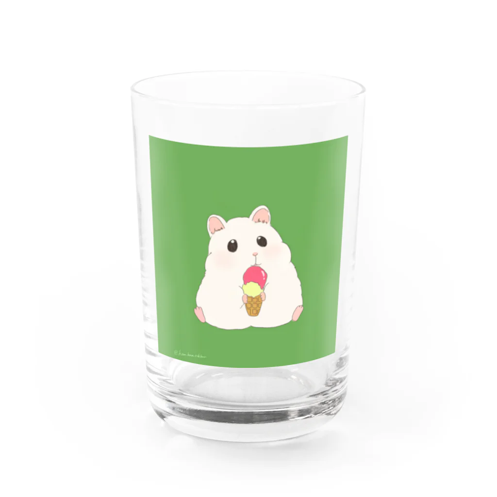 はむはむえどちゃんのえどちゃん ソフトクリームたべる Water Glass :front