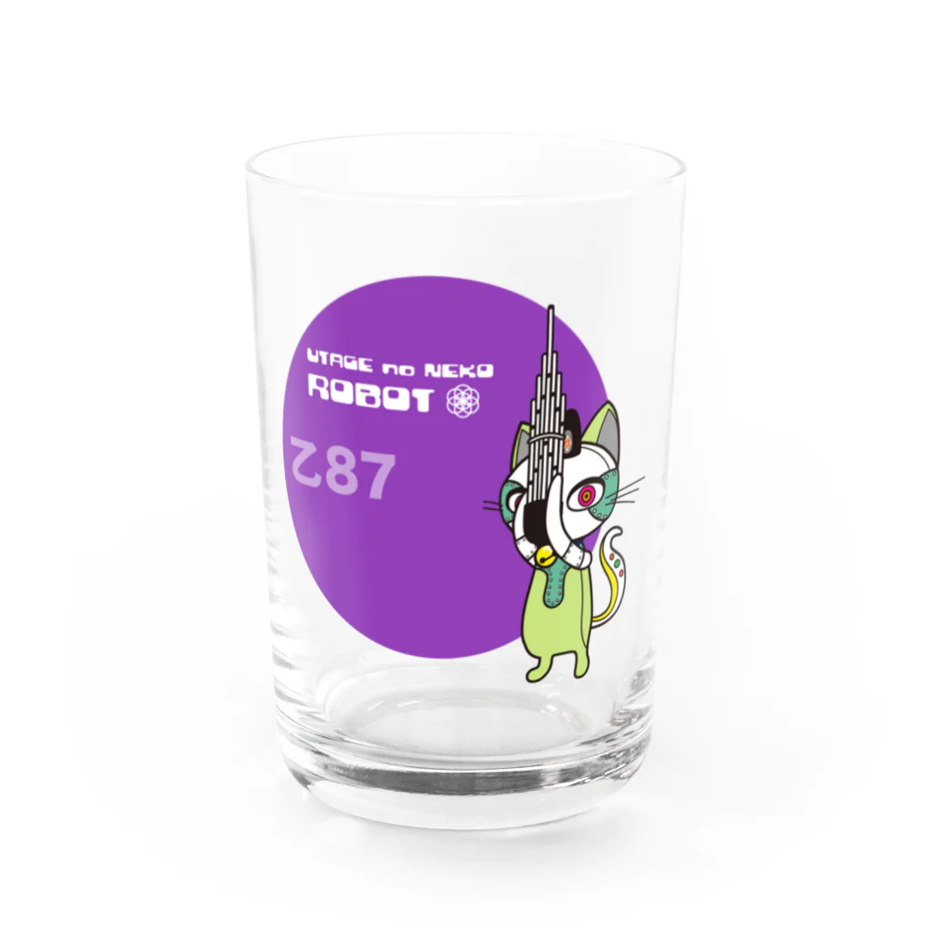 あまかむなのうたげのねこロボ（笙） Water Glass :front