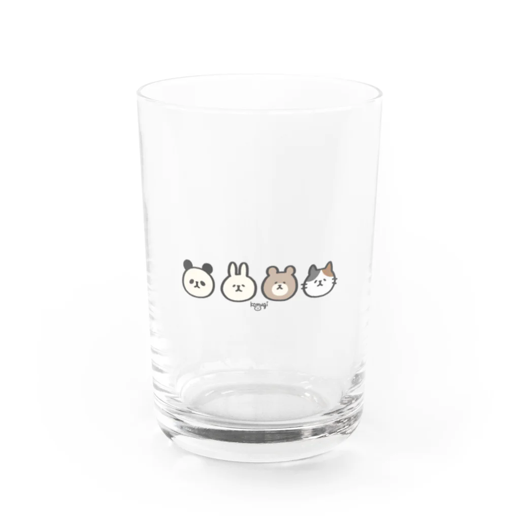 こむぎのワンポイントあにまる Water Glass :front