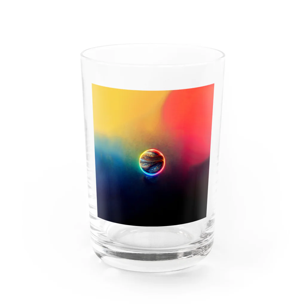 spring_treeのカラフルな無限の宇宙 Water Glass :front