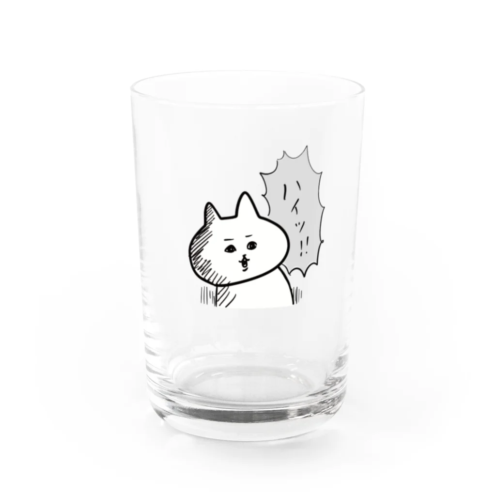 misatoのおみせshopのハイッ！ねこ Water Glass :front