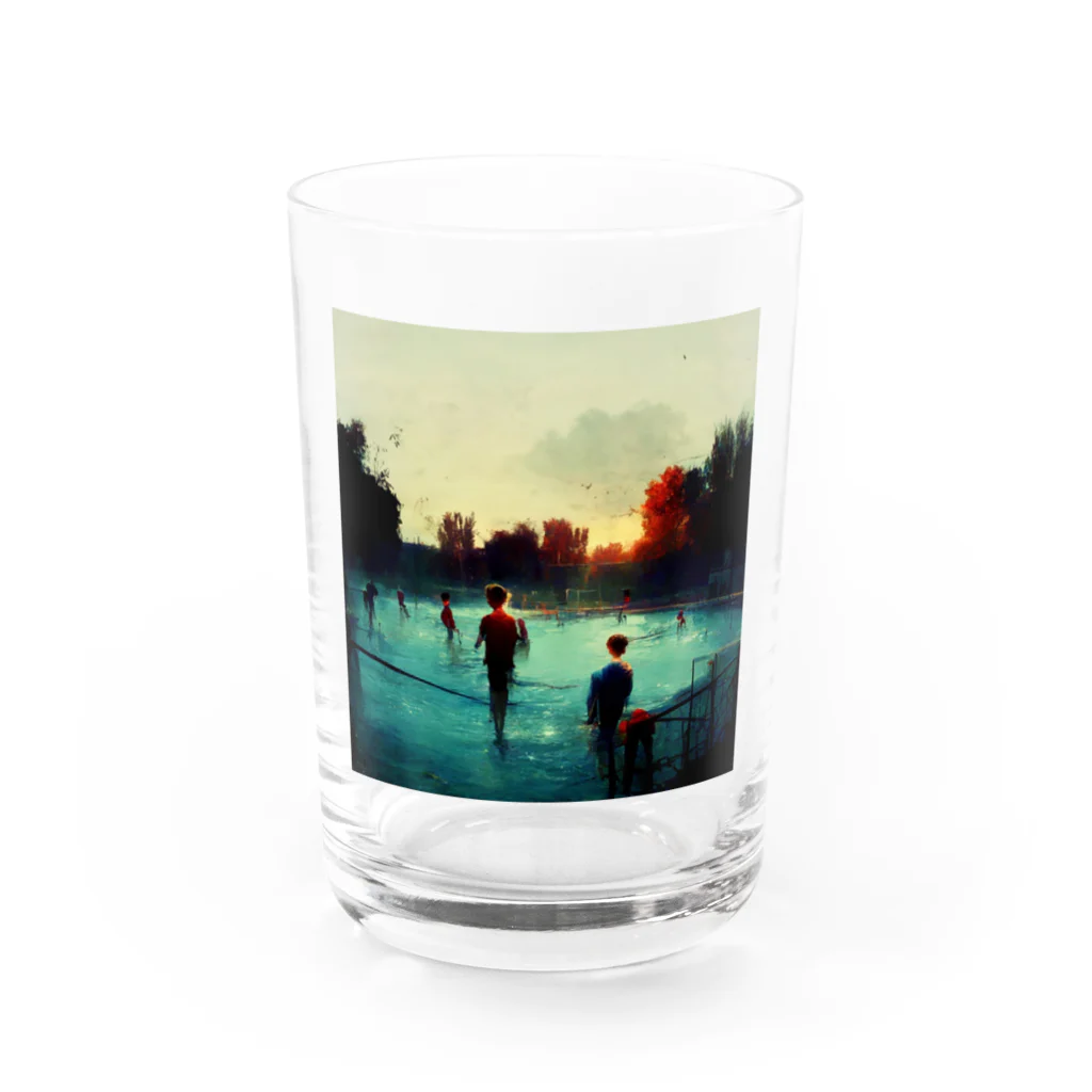 Artsoundの少年たちのサマーサンセット Water Glass :front