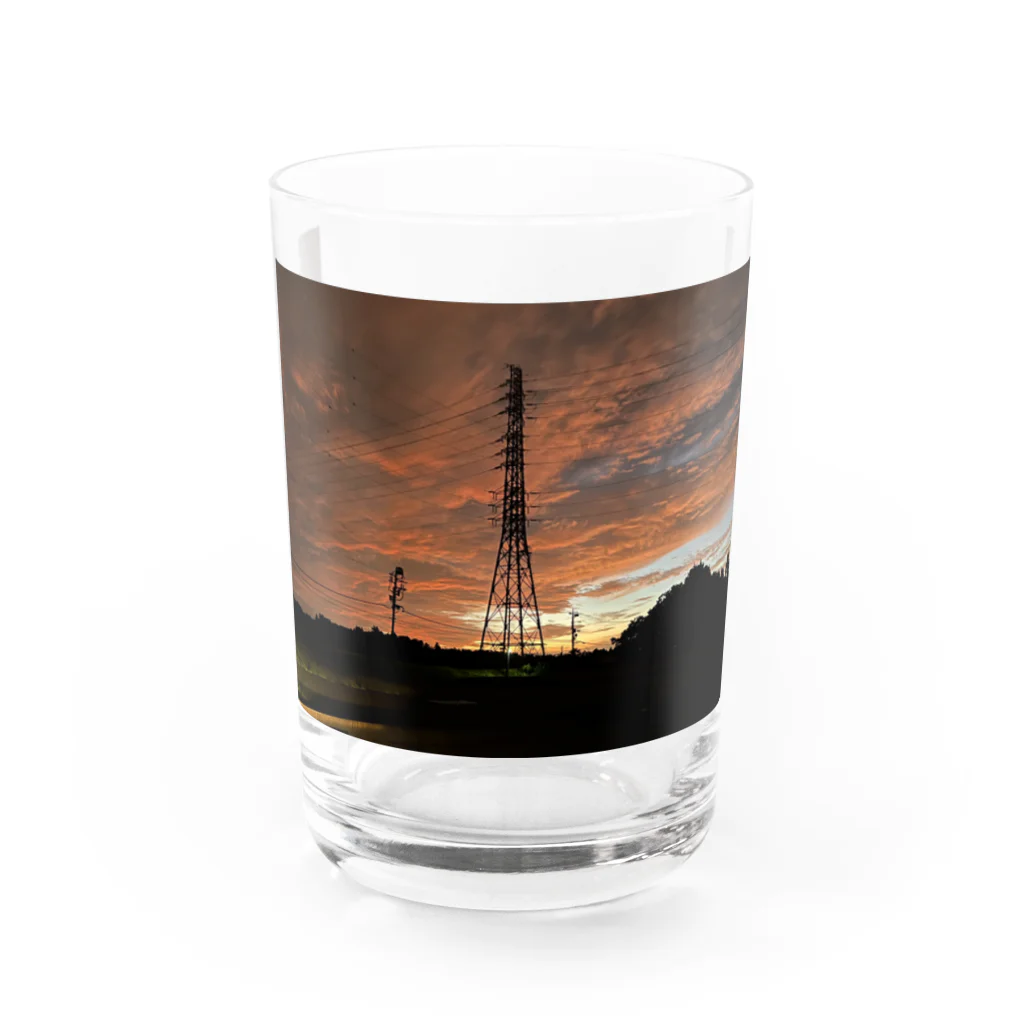 jf_railwayの目が覚めるような朝焼け Water Glass :front