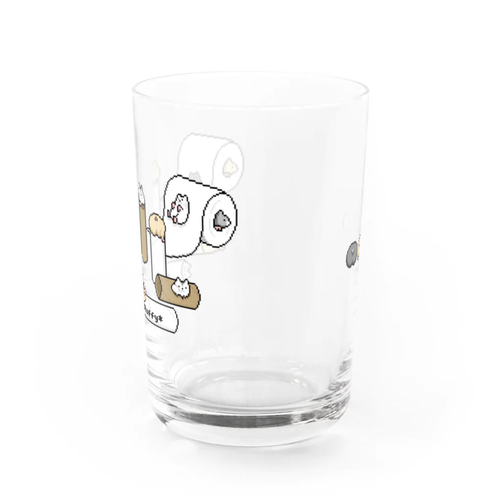 Happy Fluffy* ： 桜香*のドット絵ハムスターズ：グラス Water Glass :front