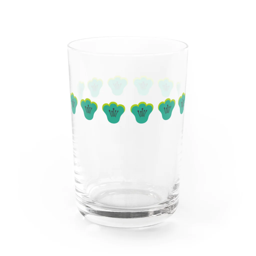 Wonder Bird Forestのティータイムの花［TTF17-GREEN］ Water Glass :front