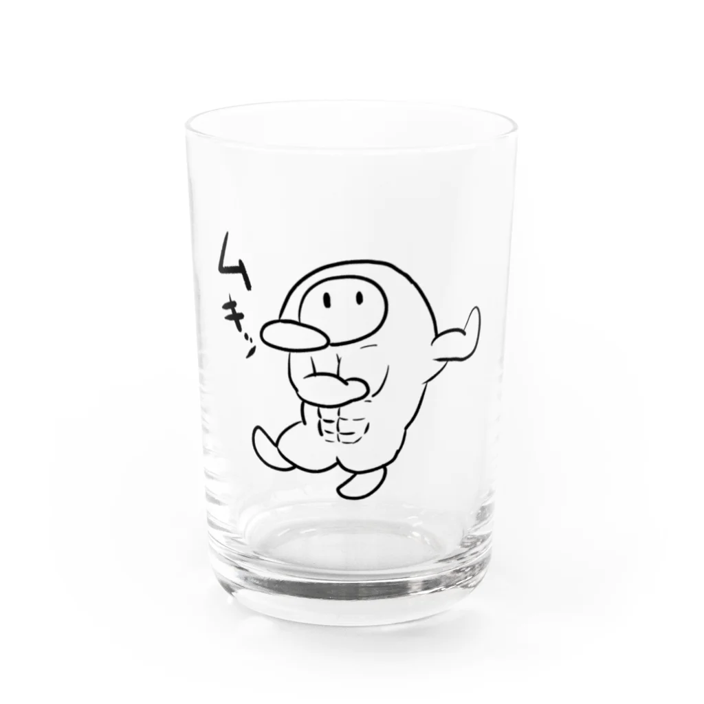 かもぺんのお店のムキムキかもぺん Water Glass :front