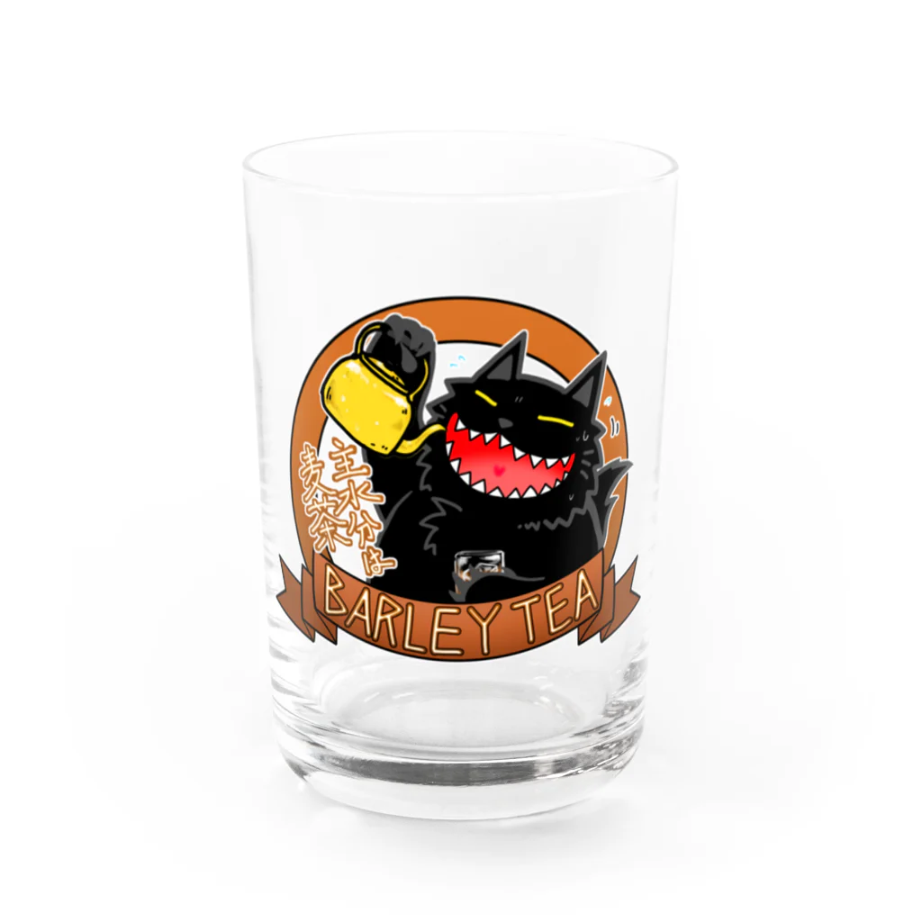 そのへんの黒猫ののんべぇ　むぎちゃ Water Glass :front