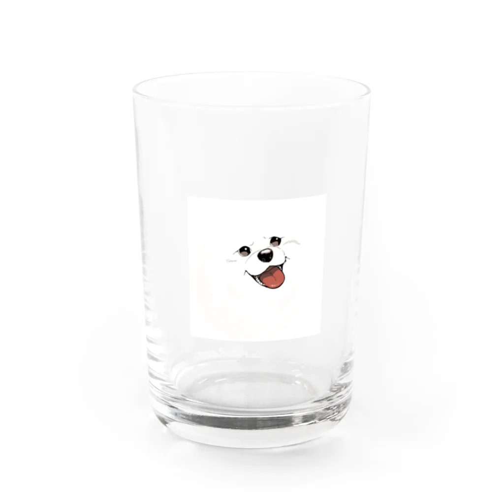 えとかの白くて不定形の犬 Water Glass :front