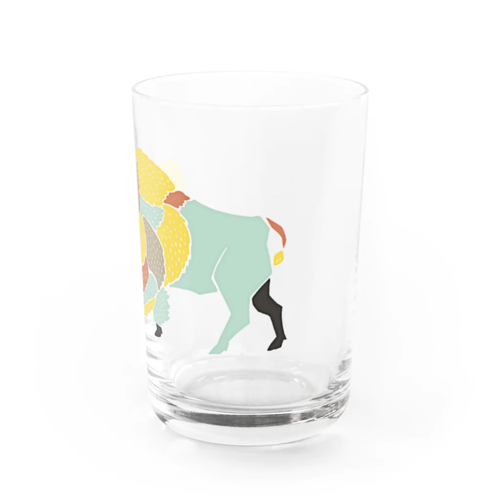 PuppenPeanoのパステルなバイソン Water Glass :front