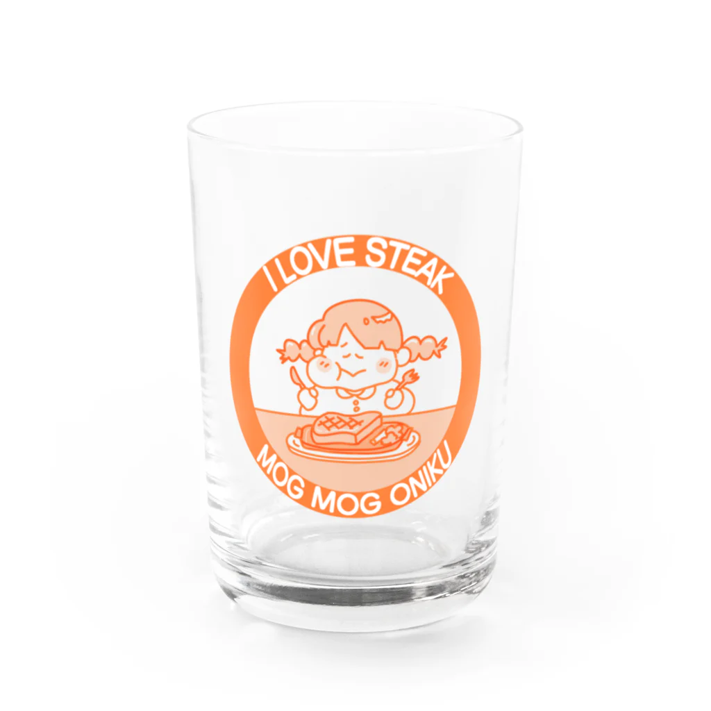 うらめし屋　の架空店舗シリーズ　ステーキMOGMOG Water Glass :front