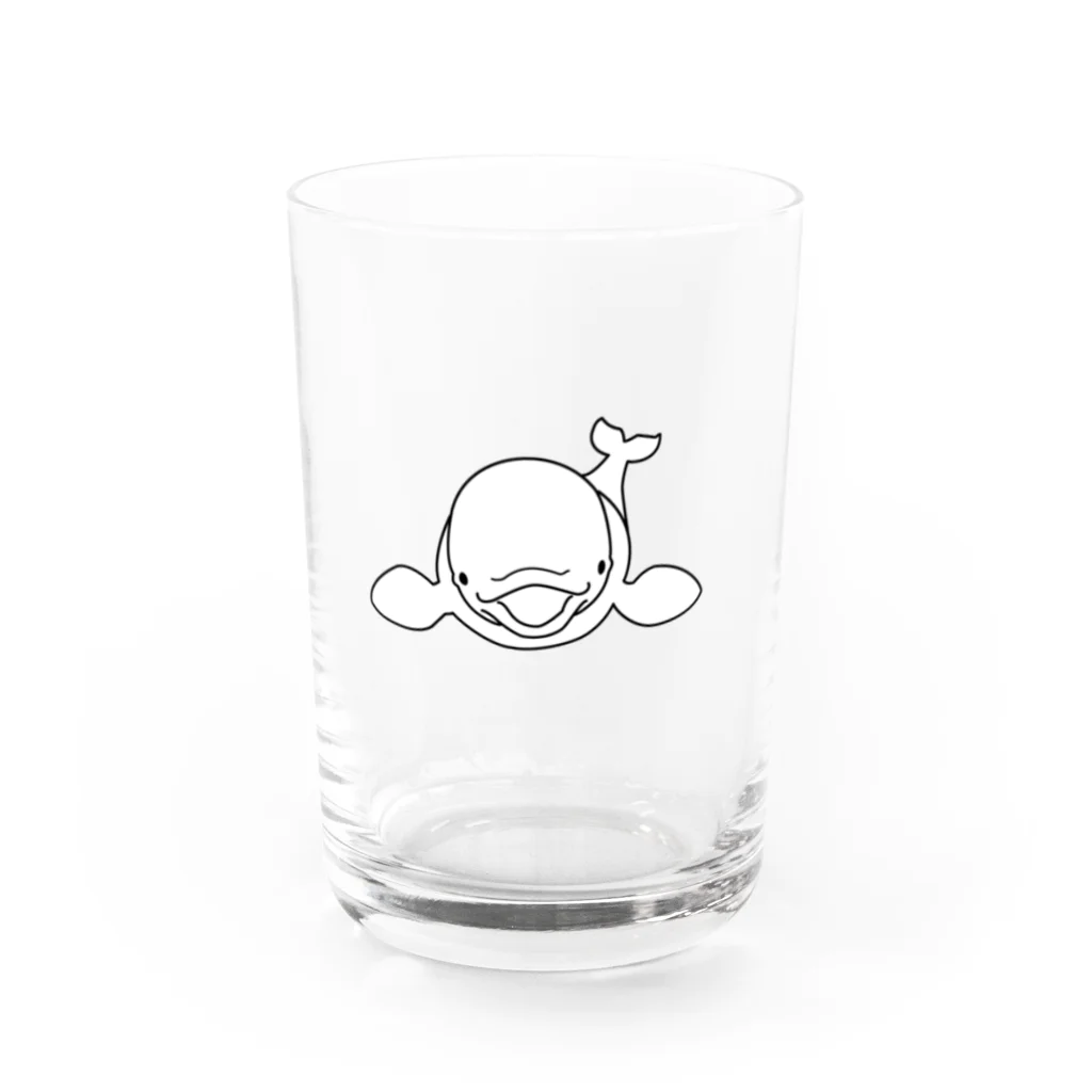 chokonanのベルーガ（シロイルカ） Water Glass :front