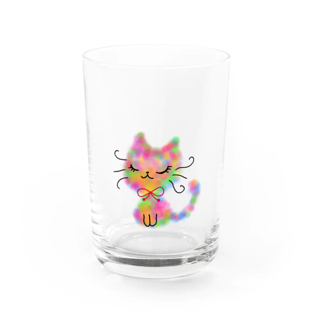 こやまちえのほんわか猫さん。 Water Glass :front