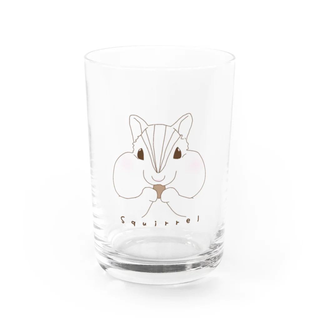 しろいくまのリスくん Water Glass :front