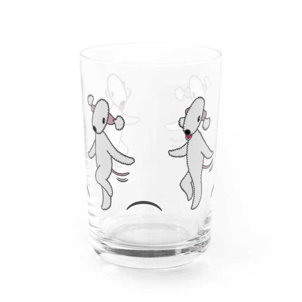 ベドリントンテリアのワホワホショップのスキップ(ブルーVer.) Water Glass :front