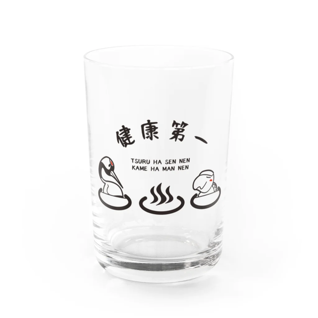 ari designの鶴と亀の湯 グラス前面