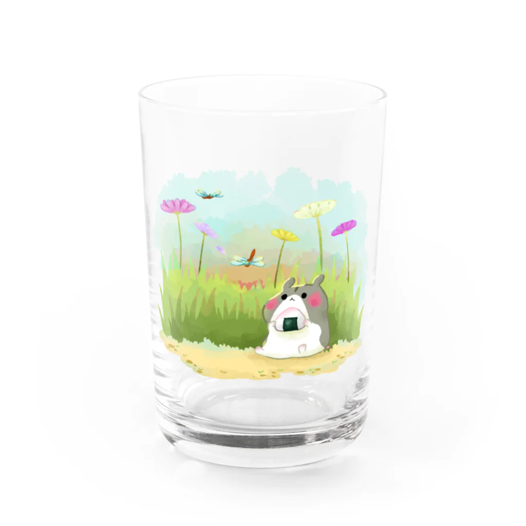 なべぽよの絵置き場の秋ピクニックT Water Glass :front