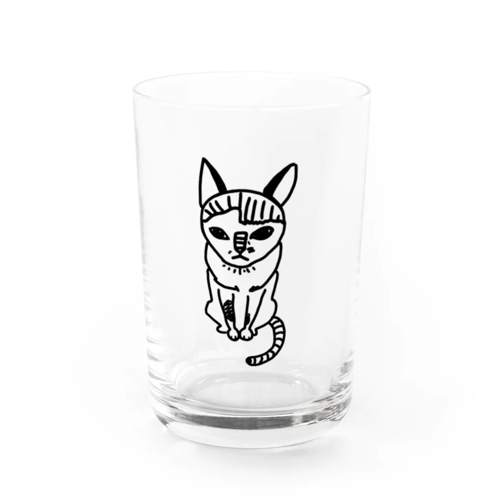 ねこの卵のおなかぱんぱんこちゃん Water Glass :front