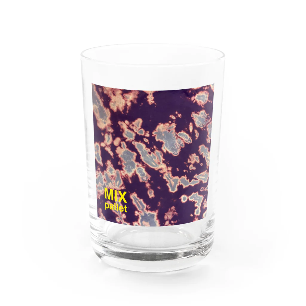 Mix pallet りょうのタイダイ染めプリント　紫 Water Glass :front