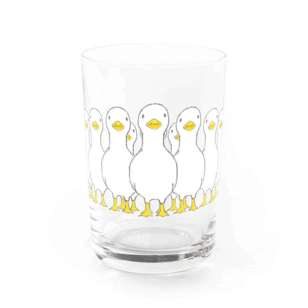 これから企画の押し寄せる アヒル Water Glass :front