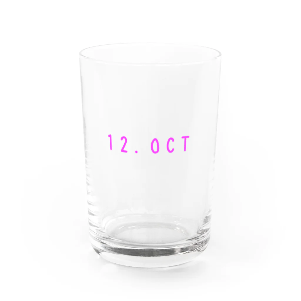 OKINAWA　LOVER　のバースデー［12.OCT］ピンク Water Glass :front