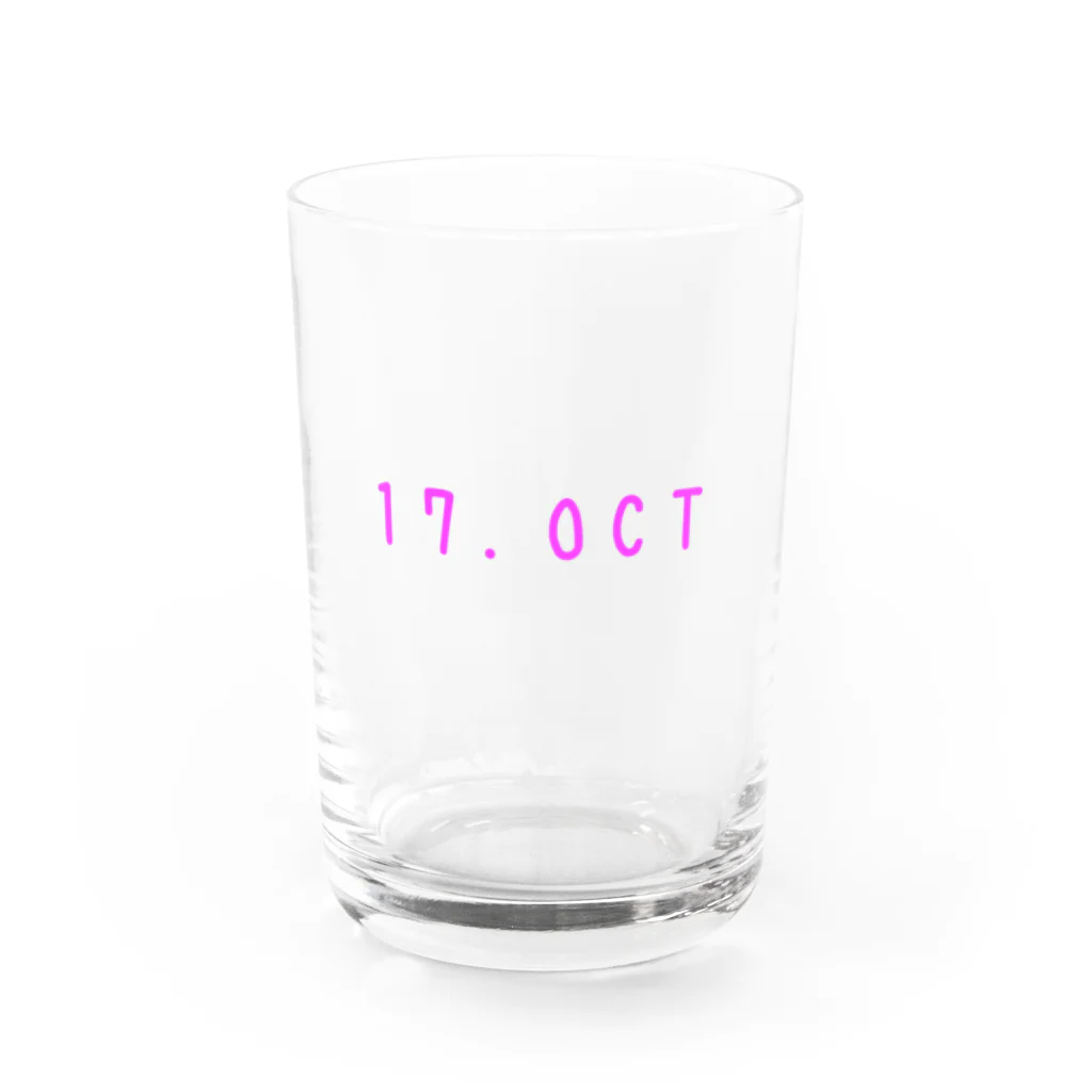 OKINAWA　LOVER　のバースデー［17.OCT］ピンク Water Glass :front