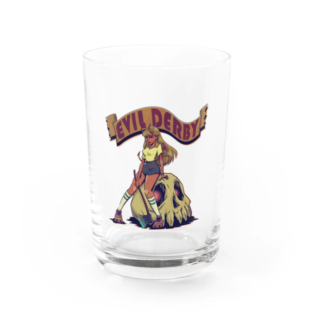 nidan-illustrationの"Evil Derby" Water Glass :front